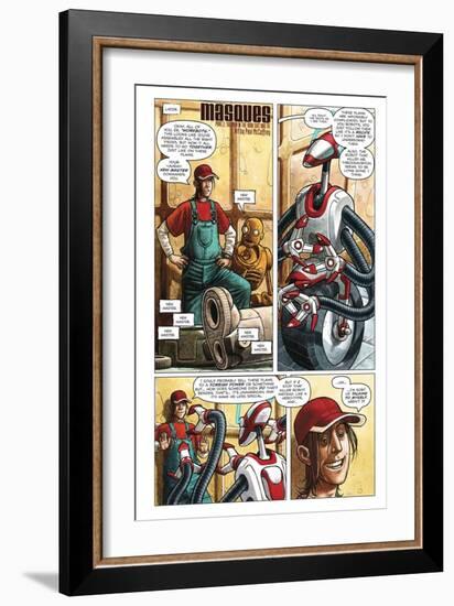 Zombies vs. Robots - Comic Page with Panels-Paul McCaffrey-Framed Premium Giclee Print