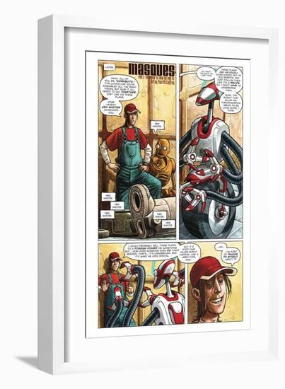 Zombies vs. Robots - Comic Page with Panels-Paul McCaffrey-Framed Premium Giclee Print