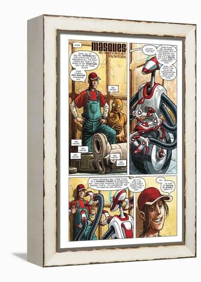 Zombies vs. Robots - Comic Page with Panels-Paul McCaffrey-Framed Stretched Canvas