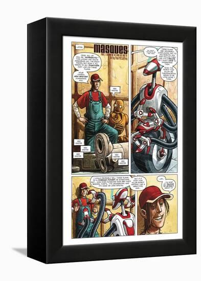 Zombies vs. Robots - Comic Page with Panels-Paul McCaffrey-Framed Stretched Canvas