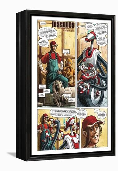 Zombies vs. Robots - Comic Page with Panels-Paul McCaffrey-Framed Stretched Canvas