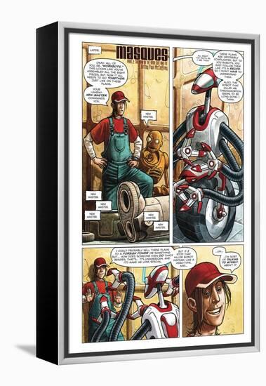 Zombies vs. Robots - Comic Page with Panels-Paul McCaffrey-Framed Stretched Canvas