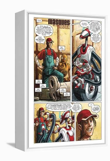 Zombies vs. Robots - Comic Page with Panels-Paul McCaffrey-Framed Stretched Canvas