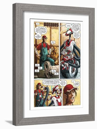 Zombies vs. Robots - Comic Page with Panels-Paul McCaffrey-Framed Art Print