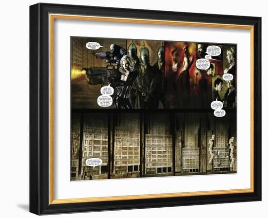 Zombies vs. Robots - Comic Page with Panels-Menton Matthews III-Framed Art Print