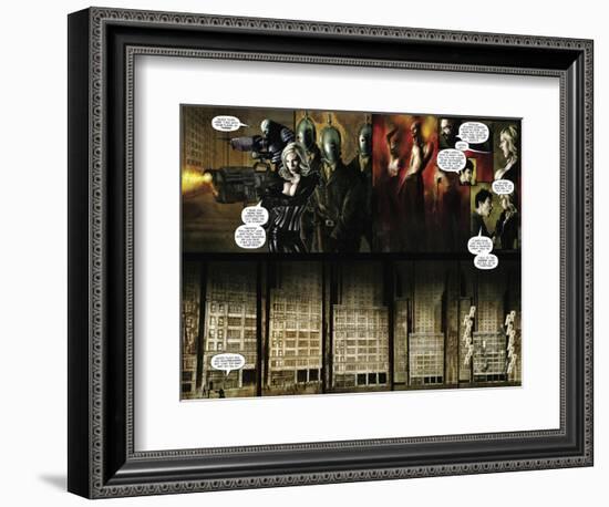 Zombies vs. Robots - Comic Page with Panels-Menton Matthews III-Framed Art Print