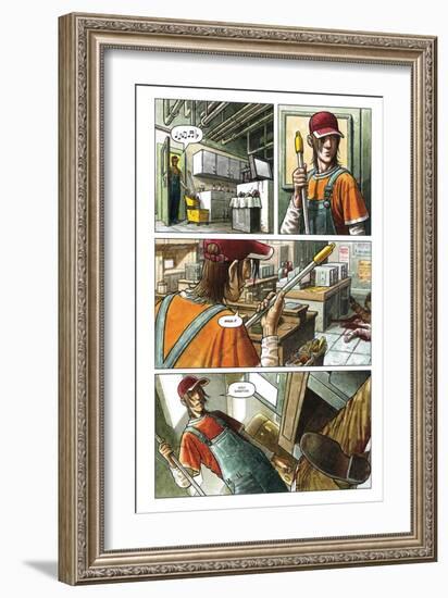 Zombies vs. Robots - Comic Page with Panels-Paul McCaffrey-Framed Art Print