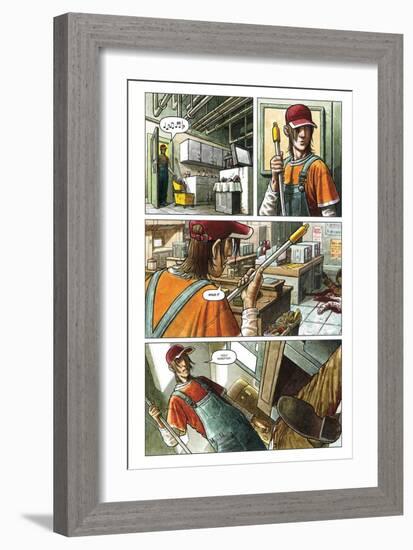 Zombies vs. Robots - Comic Page with Panels-Paul McCaffrey-Framed Art Print