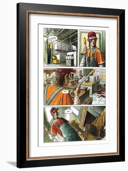 Zombies vs. Robots - Comic Page with Panels-Paul McCaffrey-Framed Art Print