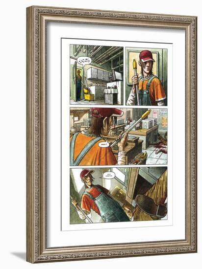 Zombies vs. Robots - Comic Page with Panels-Paul McCaffrey-Framed Premium Giclee Print