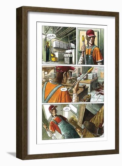 Zombies vs. Robots - Comic Page with Panels-Paul McCaffrey-Framed Premium Giclee Print