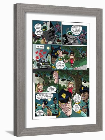 Zombies vs. Robots: No. 10 - Comic Page with Panels-Nico Pena-Framed Premium Giclee Print