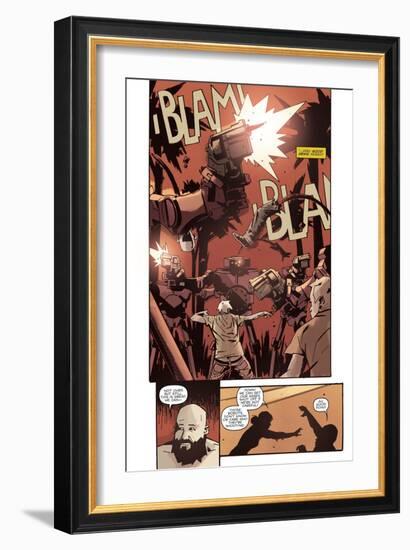 Zombies vs. Robots: No. 10 - Comic Page with Panels-Antonio Fuso-Framed Premium Giclee Print