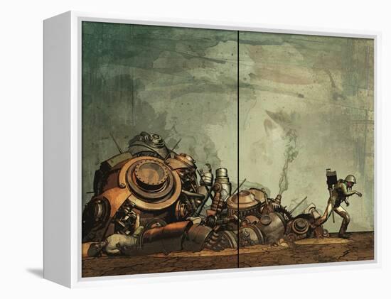 Zombies vs. Robots: Undercity - Page Spread-Fabio Listrani-Framed Stretched Canvas