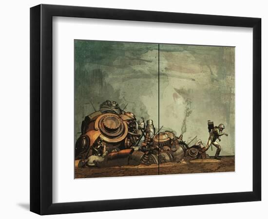 Zombies vs. Robots: Undercity - Page Spread-Fabio Listrani-Framed Premium Giclee Print