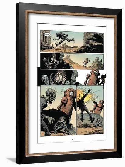 Zombies vs. Robots: Volume 1 - Comic Page with Panels-Val Mayerik-Framed Premium Giclee Print