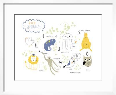 Zoo Alphabet H I J K L M N O Letters Art Print Lera Efremova Art Com