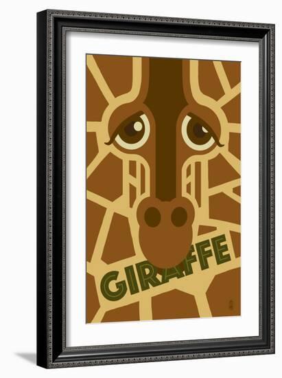 Zoo Faces - Giraffe-Lantern Press-Framed Art Print