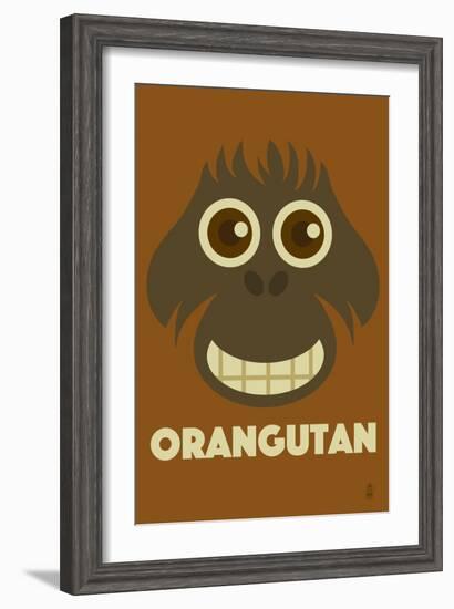 Zoo Faces - Orangutan-Lantern Press-Framed Art Print