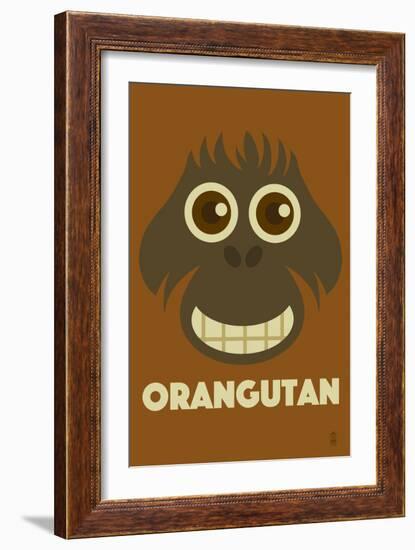 Zoo Faces - Orangutan-Lantern Press-Framed Art Print