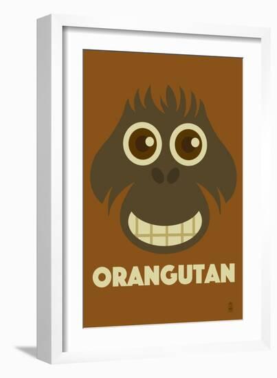 Zoo Faces - Orangutan-Lantern Press-Framed Art Print