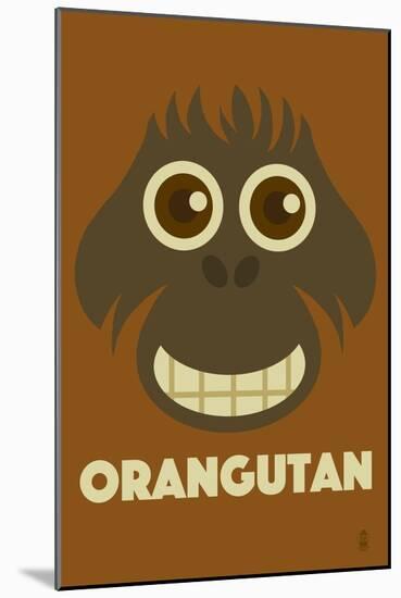 Zoo Faces - Orangutan-Lantern Press-Mounted Art Print