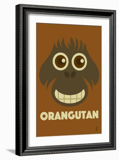 Zoo Faces - Orangutan-Lantern Press-Framed Art Print