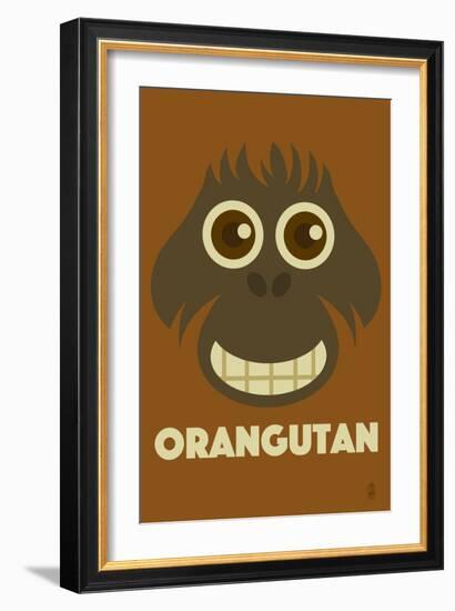 Zoo Faces - Orangutan-Lantern Press-Framed Art Print