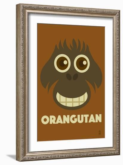 Zoo Faces - Orangutan-Lantern Press-Framed Premium Giclee Print