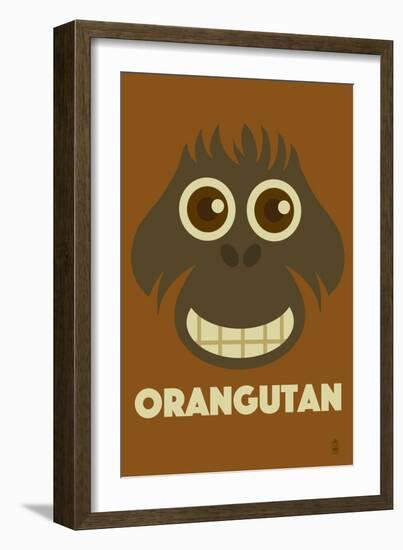 Zoo Faces - Orangutan-Lantern Press-Framed Premium Giclee Print