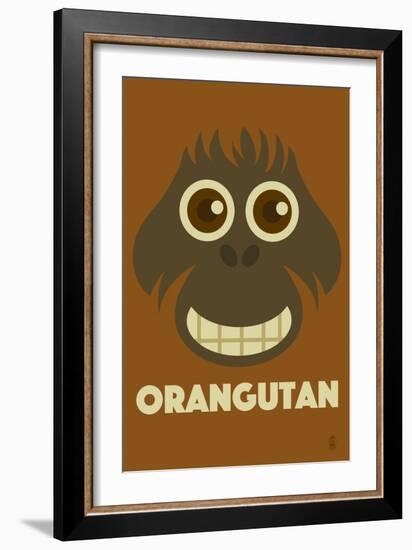 Zoo Faces - Orangutan-Lantern Press-Framed Premium Giclee Print