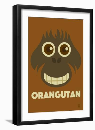 Zoo Faces - Orangutan-Lantern Press-Framed Premium Giclee Print