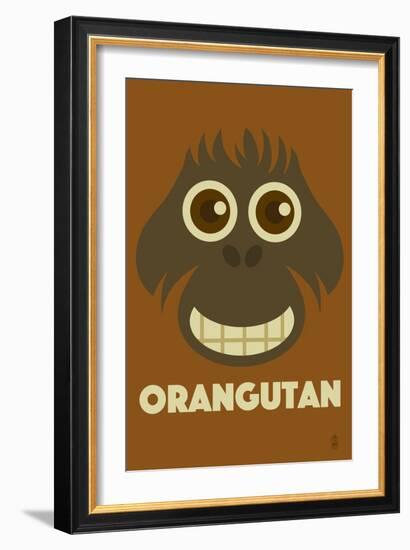 Zoo Faces - Orangutan-Lantern Press-Framed Premium Giclee Print