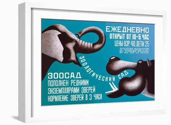 Zoo, Open Daily from 10 to 5-Dmitri Bulanov-Framed Premium Giclee Print