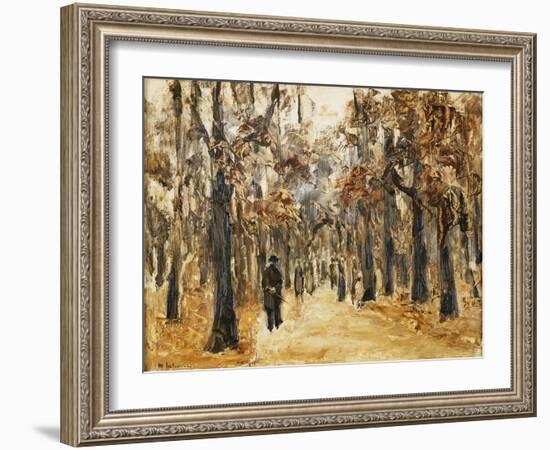 Zoological Gardens in Autumn with Figures Walking; Tiergarten Im Herbst Mit Spaziergangern-Max Liebermann-Framed Giclee Print