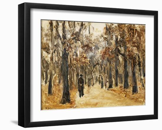 Zoological Gardens in Autumn with Figures Walking; Tiergarten Im Herbst Mit Spaziergangern-Max Liebermann-Framed Giclee Print