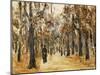 Zoological Gardens in Autumn with Figures Walking; Tiergarten Im Herbst Mit Spaziergangern-Max Liebermann-Mounted Giclee Print