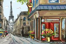 Street in Paris - Illustration-ZoomTeam-Framed Photographic Print