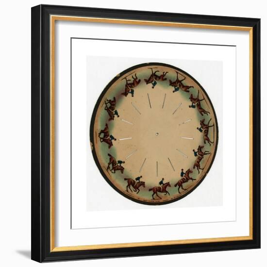 Zoopraxiscopeby with Galloping Horse-Eadweard Muybridge-Framed Giclee Print