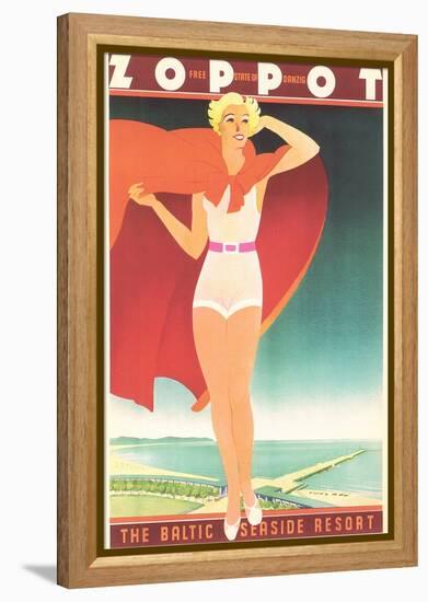 Zoppot Travel Poster-null-Framed Stretched Canvas