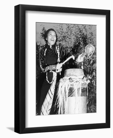 Zora Neale Hurston, African American Author and Folklorist, Beating the Hountar, or Mama Drum, 1937-null-Framed Art Print