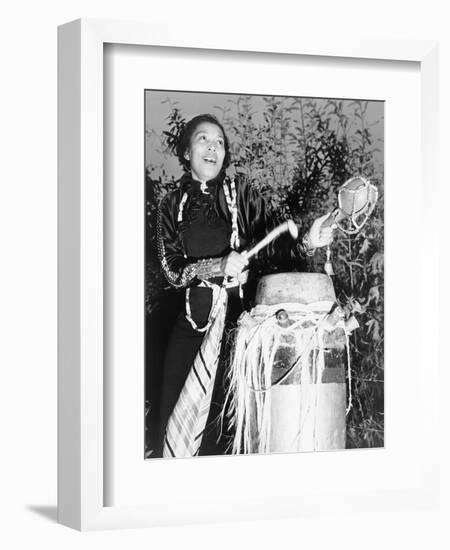 Zora Neale Hurston, African American Author and Folklorist, Beating the Hountar, or Mama Drum, 1937-null-Framed Art Print