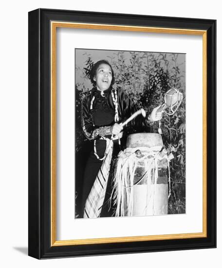 Zora Neale Hurston, African American Author and Folklorist, Beating the Hountar, or Mama Drum, 1937-null-Framed Art Print