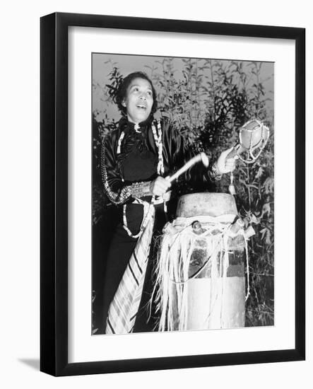 Zora Neale Hurston, African American Author and Folklorist, Beating the Hountar, or Mama Drum, 1937-null-Framed Art Print