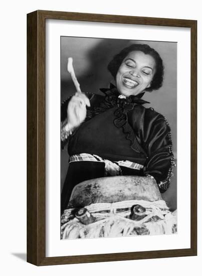 Zora Neale Hurston, African American Author and Folklorist, Beating the Hountar, or Mama Drum, 1937-null-Framed Art Print