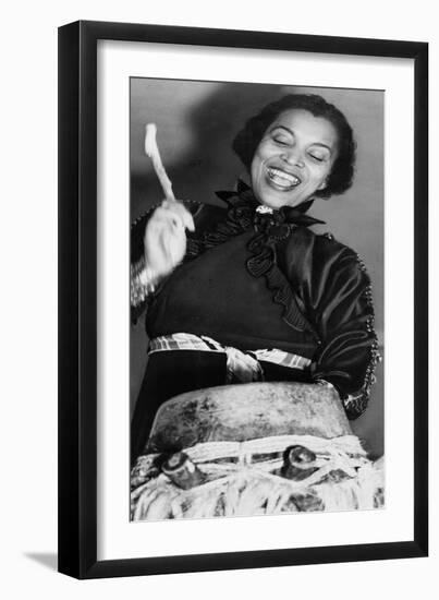 Zora Neale Hurston, African American Author and Folklorist, Beating the Hountar, or Mama Drum, 1937-null-Framed Art Print