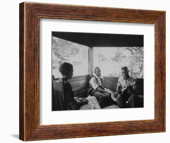 Zora Neale Hurston, Rochelle French, and Gabriel Brown, in Eatonville, Florida Recording, 1935-null-Framed Art Print