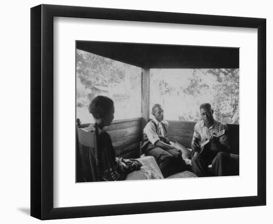 Zora Neale Hurston, Rochelle French, and Gabriel Brown, in Eatonville, Florida Recording, 1935-null-Framed Art Print