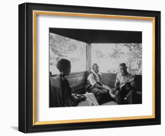 Zora Neale Hurston, Rochelle French, and Gabriel Brown, in Eatonville, Florida Recording, 1935-null-Framed Art Print