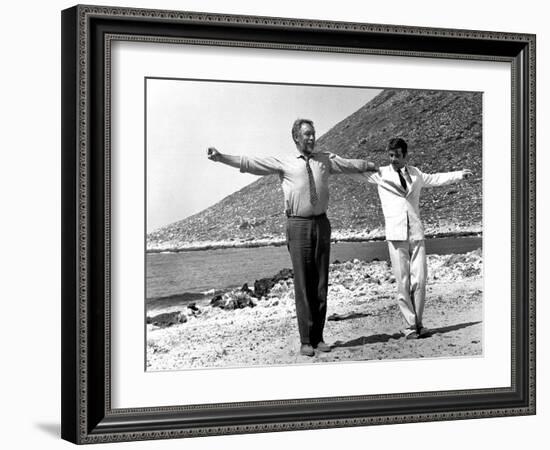 Zorba the Greek, Anthony Quinn, Alan Bates, 1964-null-Framed Premium Photographic Print